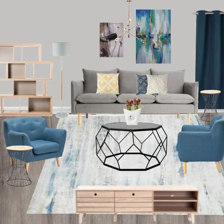 L15 - LIVING ROOM MODERN BLUE WITH SMALL COUCH Interior Design Mood Board by Taryn on Style Sourcebook