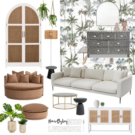 Boho scandi livingroom Interior Design Mood Board by Pitoti on Style Sourcebook