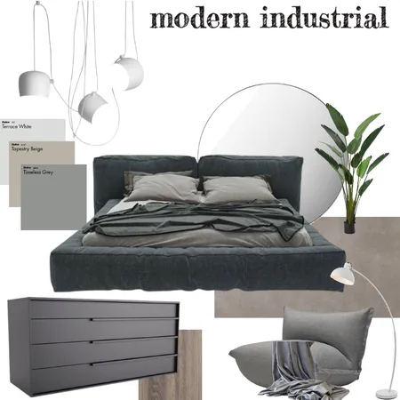 modern industrial bedroom Interior Design Mood Board by arina11 on Style Sourcebook