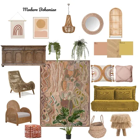 Modern Bohemian Interior Design Mood Board by Olivia Ven on Style Sourcebook