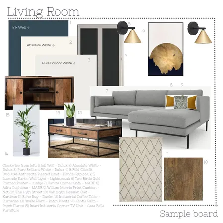 IDI Module 9 - Living Room Interior Design Mood Board by KayleighWilkinson on Style Sourcebook
