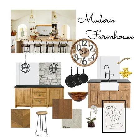 Modern Farmhouse Kitchen Interior Design Mood Board by Natalie Lubbe on Style Sourcebook