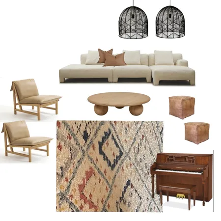 Abbotsleigh Living - Bruno Coffee Table + Cantaloupe Lounge Chair + Piano Interior Design Mood Board by Insta-Styled on Style Sourcebook