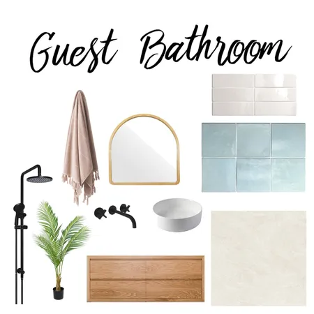 Guest Bathroom Interior Design Mood Board by Cape Hawke Farmhouse on Style Sourcebook