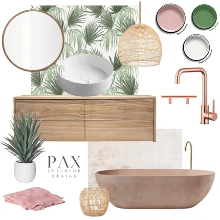 Pop of Color Bathroom Interior Design Mood Board by PAX Interior Design on Style Sourcebook