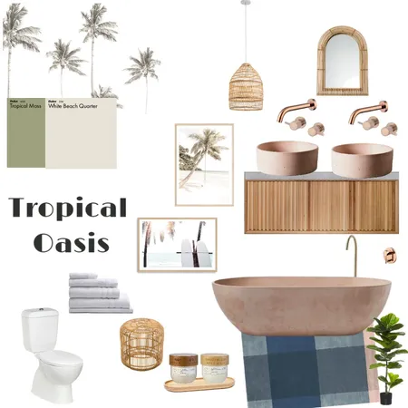 Tropical Oasis Bathroom Interior Design Mood Board by Morganizing Co. on Style Sourcebook