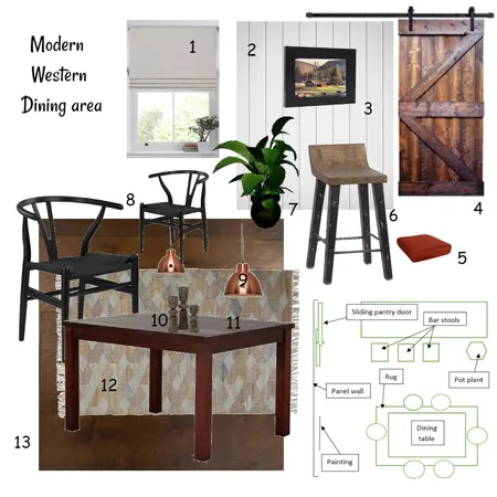 Modern Western Dining Interior Design Mood Board by Joybird on Style Sourcebook