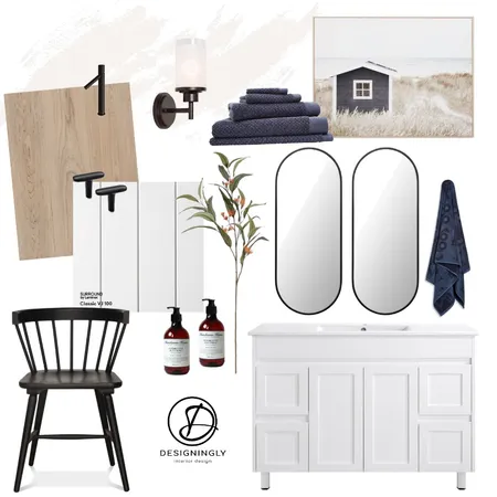 Coastal Transitional Bathroom Interior Design Mood Board by Designingly Co on Style Sourcebook