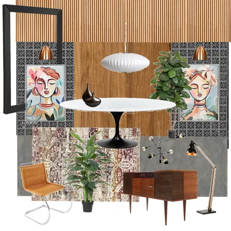 Midcentury modern dining Interior Design Mood Board by GK ESTÚDIO on Style Sourcebook