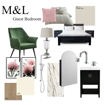 Guest Bedroom/Ensuite/Desk Interior Design Mood Board by mandlhickson@gmail.com on Style Sourcebook