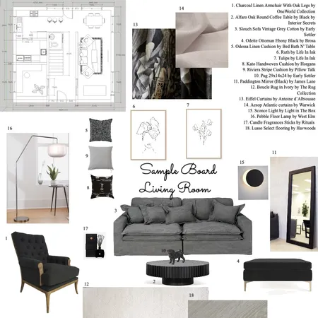 Living Room Sample Board Interior Design Mood Board by eleonorelo on Style Sourcebook