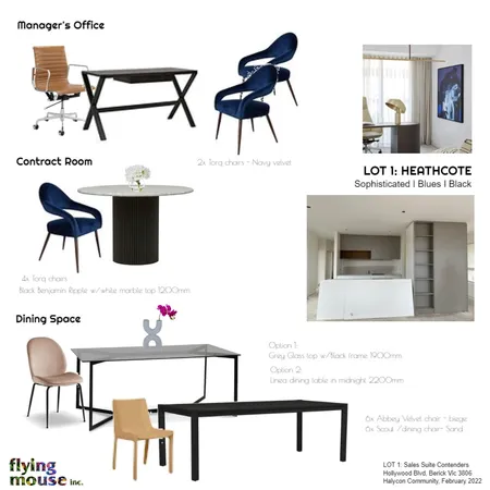 Heathcote: Sales suite Contenders Interior Design Mood Board by Flyingmouse inc on Style Sourcebook