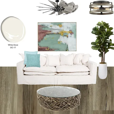 Lakehouse Living Room w/grey ceiling fan Interior Design Mood Board by memphisbelletn on Style Sourcebook