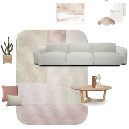 Pretty in Pink Living Room Interior Design Mood Board by Tallira | The Rug Collection on Style Sourcebook