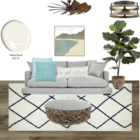 Lakehouse Living Room w/grey ceiling fan Interior Design Mood Board by memphisbelletn on Style Sourcebook