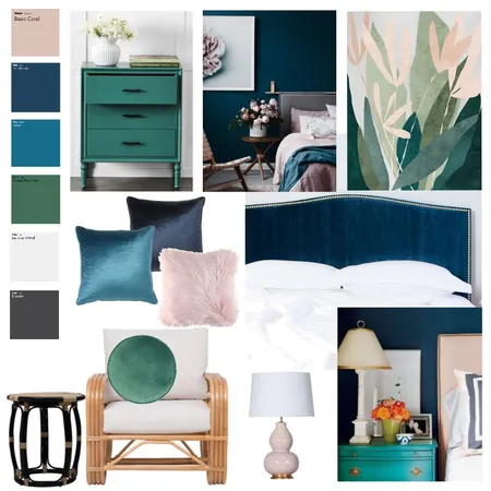 Bedroom with colour Interior Design Mood Board by Manea Interior Design & Styling on Style Sourcebook