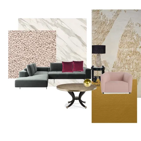 Pink/Black/Gold - Living Interior Design Mood Board by sleizzzx on Style Sourcebook