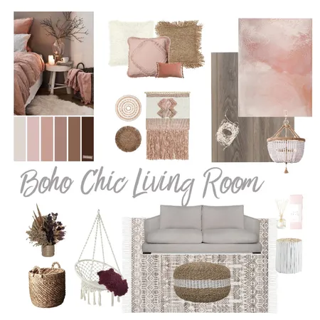 Boho Chic Living Room Interior Design Mood Board by sdwhitmire on Style Sourcebook