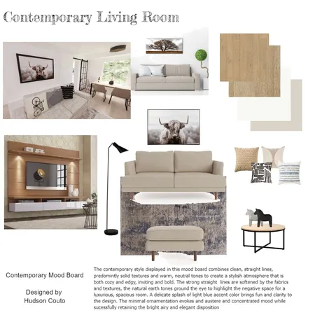 Contemporary Living Room Interior Design Mood Board by hudsoncouto on Style Sourcebook