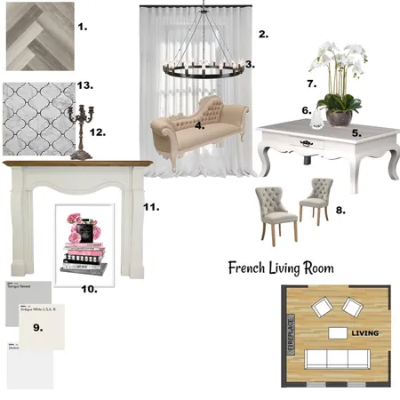 French Style LIVING ROOM Interior Design Mood Board by Suzanne on Style Sourcebook