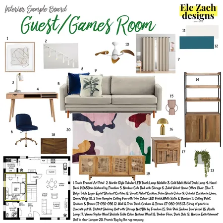 Module 9 Guest Room Interior Design Mood Board by elenazach on Style Sourcebook