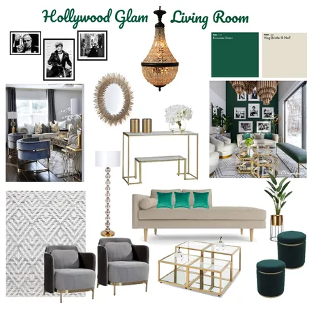 Hollywood Glam Living Room Interior Design Mood Board by Boitumelo Montsho on Style Sourcebook