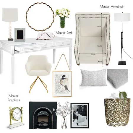 Silvester - Master Fireplace & Armchair Interior Design Mood Board by Melp on Style Sourcebook