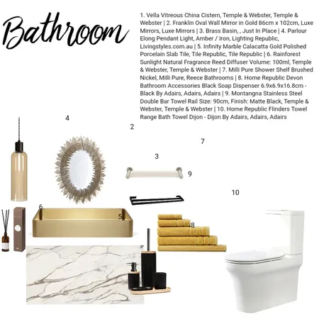 Art deco bathroom Interior Design Mood Board by SF on Style Sourcebook