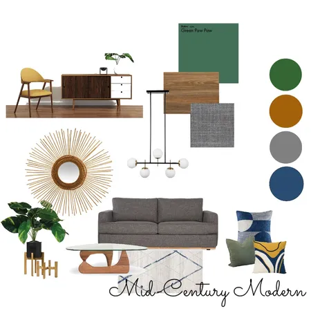 Mid-Century Modern Interior Design Mood Board by Angelizen on Style Sourcebook