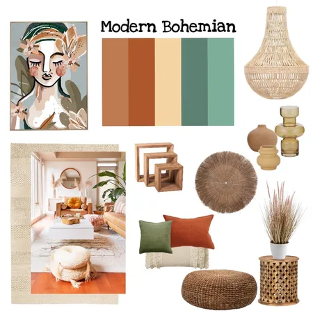 Modern Boho Interior Design Mood Board by Styled Habitats on Style Sourcebook