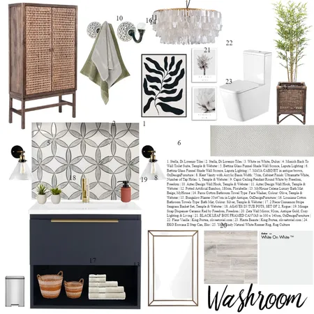 washroom Interior Design Mood Board by alessiat on Style Sourcebook