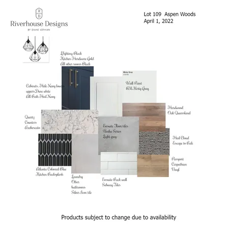 Aspen Woods Lot 109 Interior Design Mood Board by Riverhouse Designs on Style Sourcebook