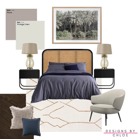 Blue and gold bedroom Interior Design Mood Board by Designs by Chloe on Style Sourcebook