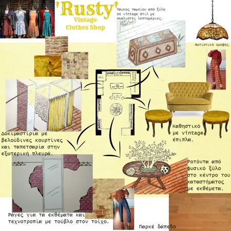 Rusty Vintage clothes shop Interior Design Mood Board by anaste9 on Style Sourcebook