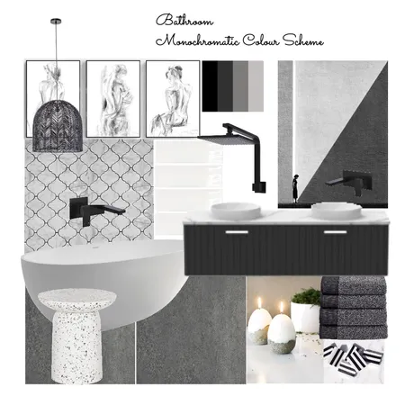 Bathroom Monochromatic Interior Design Mood Board by court_dayle on Style Sourcebook