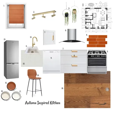 Sample Board - Autumn Analogous Kitchen Interior Design Mood Board by nickylundo on Style Sourcebook