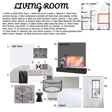 Living Room A9 Interior Design Mood Board by Tara Dalzell on Style Sourcebook