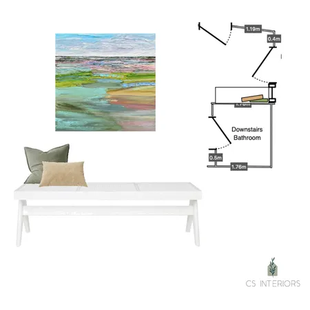Nori Artwork- White Bench no baskets Interior Design Mood Board by CSInteriors on Style Sourcebook