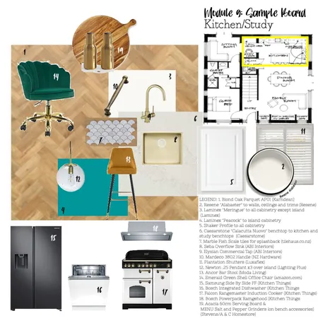 Module 9 - Sample Board (Kitchen/Study) Interior Design Mood Board by fleurwalker on Style Sourcebook