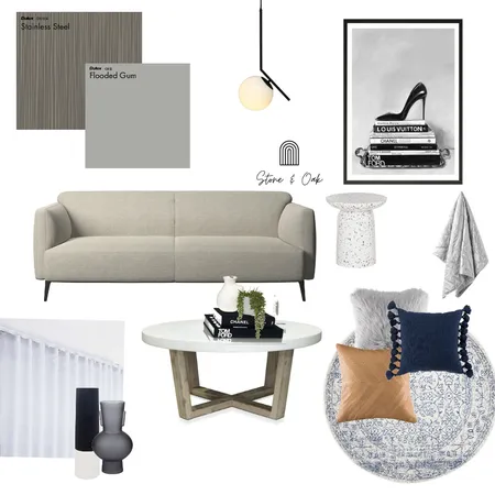 Moody living room Interior Design Mood Board by Stone and Oak on Style Sourcebook