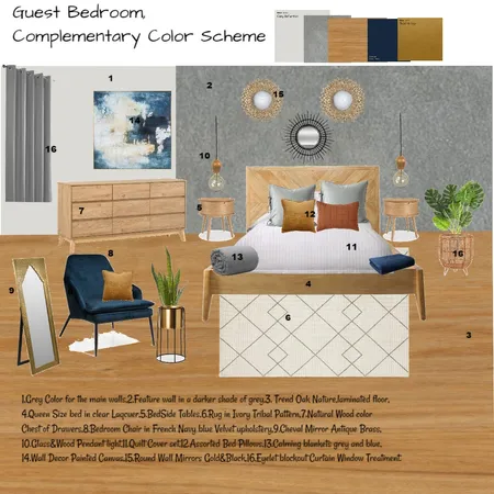 Guest Bedroom Interior Design Mood Board by Asma Murekatete on Style Sourcebook