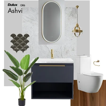 Gold Luxe Powder Room Interior Design Mood Board by Luxe Mirrors on Style Sourcebook