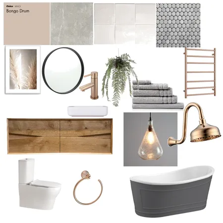 Bathroom with warm tones Interior Design Mood Board by KEH80 on Style Sourcebook