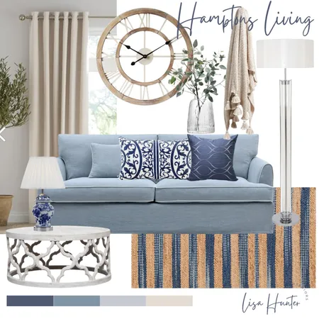 Classic Hamptons Living Room Interior Design Mood Board by Lisa Hunter Interiors on Style Sourcebook