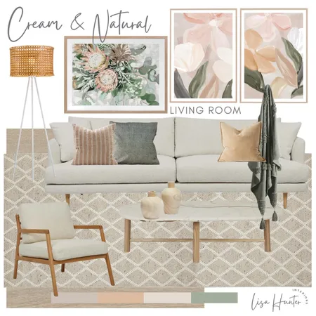 Cream & Natural Living Room Interior Design Mood Board by Lisa Hunter Interiors on Style Sourcebook