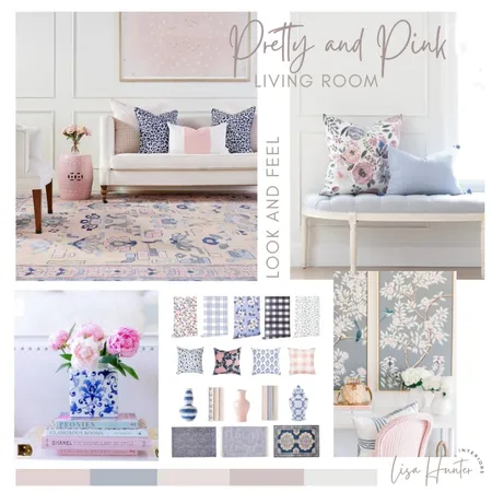 Pretty and Pink Living Room Concept Interior Design Mood Board by Lisa Hunter Interiors on Style Sourcebook