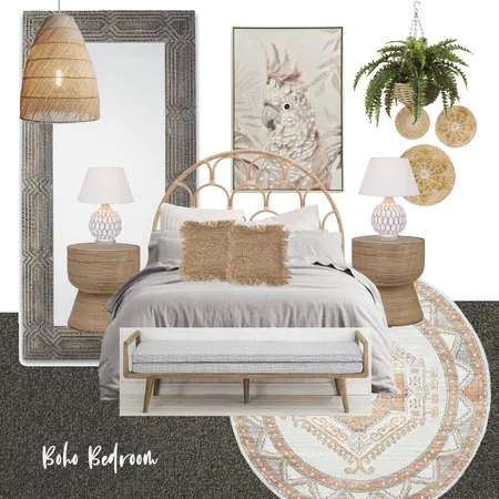 Boho Bedroom Interior Design Mood Board by Luxe Mirrors on Style Sourcebook