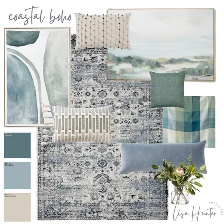 Coastal Boho Living Room Interior Design Mood Board by Lisa Hunter Interiors on Style Sourcebook