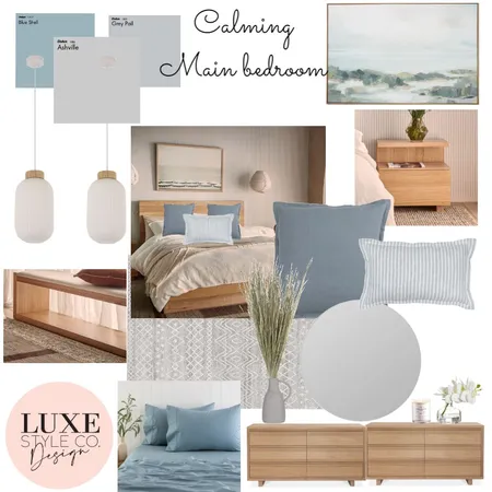 Calming Main Bedroom Interior Design Mood Board by Luxe Style Co. on Style Sourcebook