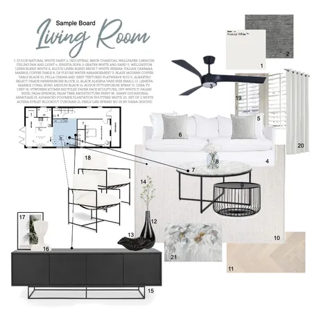 sample board living room Interior Design Mood Board by brewilliams on Style Sourcebook